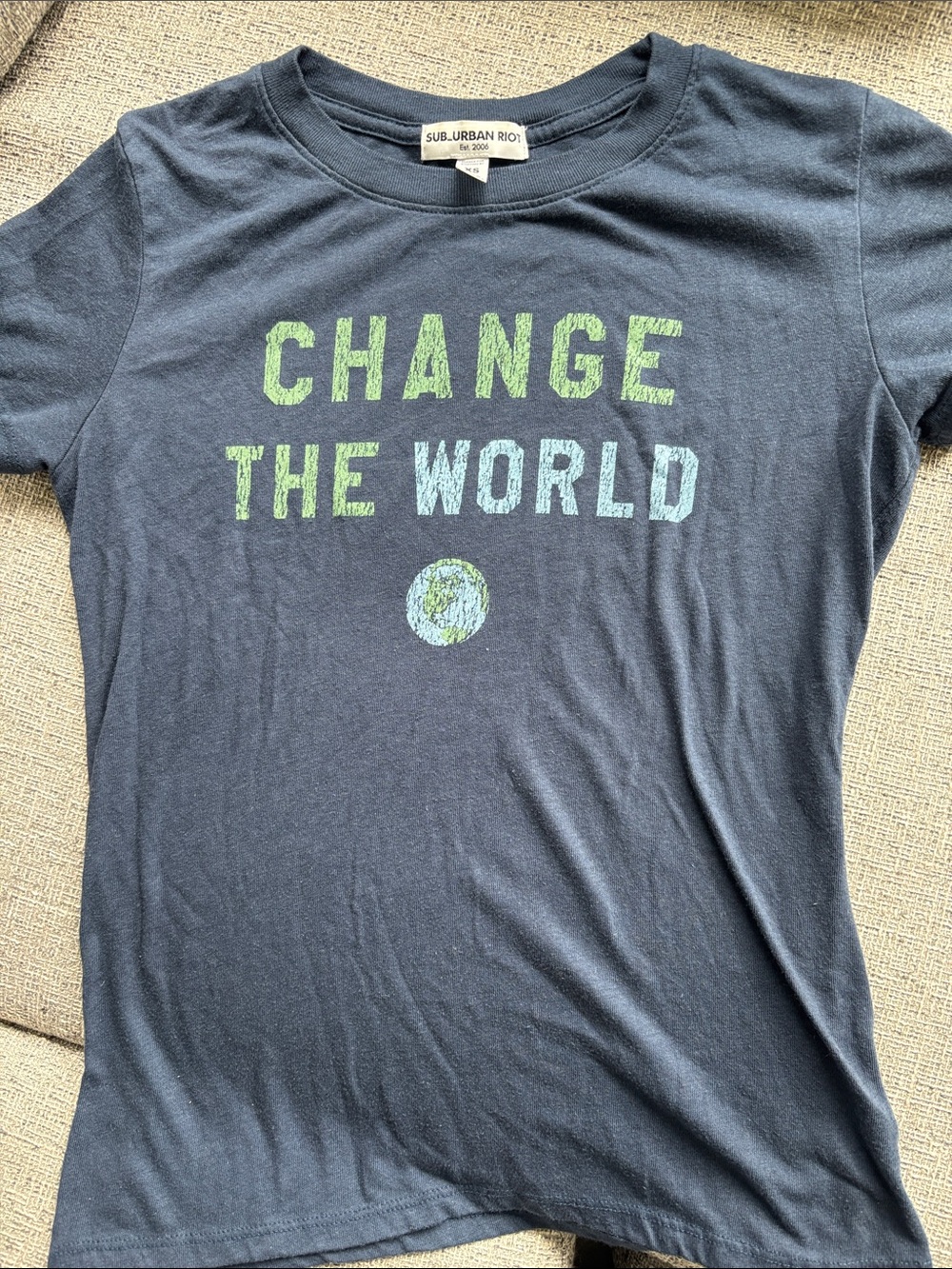 Sub_Urban Riot Navy 'Change The World' Graphic Tee